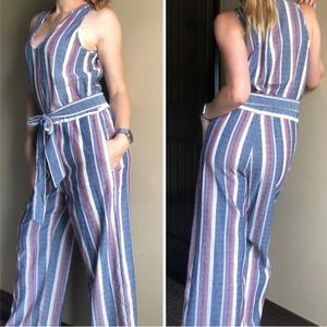 DREW by Anthropologie Striped Jumpsuit